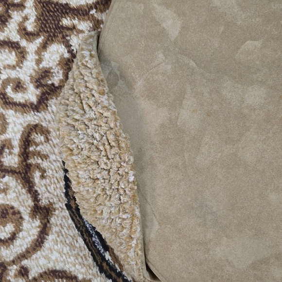 70s Retro Gingerbread Coat Faux Suede Shearling Jacket 1970 Boho Hippie Vintage - Picture 9 of 16